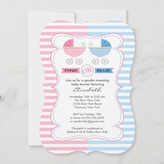 Invitation Baby shower de transport de révélation de genre (Devant)