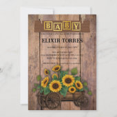 Invitation Baby shower de transport de tournesol moderne rust (Devant)