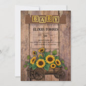 Invitation Baby shower de transport de tournesol moderne rust (Devant)