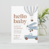 Invitation Baby shower de transport de voyage (Debout devant)