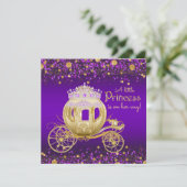 Invitation Baby shower de transport Princess et Gold Princess (Debout devant)