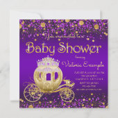 Invitation Baby shower de transport Princess et Gold Princess (Dos)