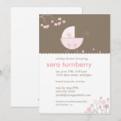 Invitation Baby shower de transport rose (Devant / Derrière)