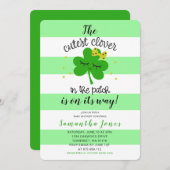 Invitation Baby shower de trèfle de la Saint Patrick (Devant / Derrière)