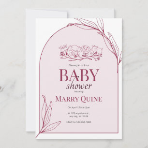 Invitation Baby shower de typographie chic
