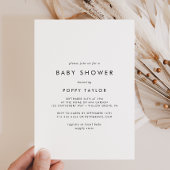 Invitation Baby shower de typographie chic