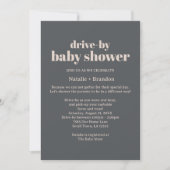 Invitation Baby shower de typographie de Boho gris rose (Devant)