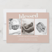 Invitation Baby shower de Typographie de grès rose (Devant)