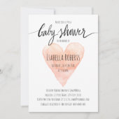 Invitation Baby shower de typographie de l'aquarelle de corai (Devant)