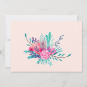 Invitation Baby shower de typographie de l'aquarelle rose (Dos)