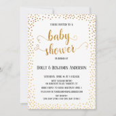 Invitation Baby shower de typographie Faux Gold Confetti (Devant)