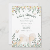 Invitation Baby shower de typographie florale de l'aquarelle  (Devant)