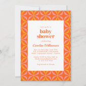 Invitation Baby shower de typographie moderne Orange Retro Bo (Devant)