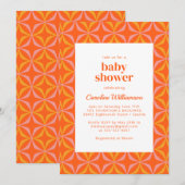 Invitation Baby shower de typographie moderne Orange Retro Bo (Devant / Derrière)