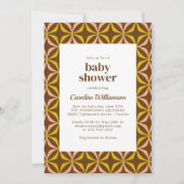 Invitation Baby shower de typographie moderne Yellow Retro Bo (Devant)