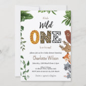 Invitation Baby shower de typographie Wild One code QR (Devant)