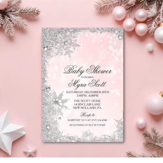 Invitation Baby shower de vacances d'hiver