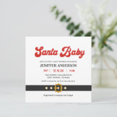 Invitation Baby shower de vacances pour bébé de Père Noël mig (Debout devant)