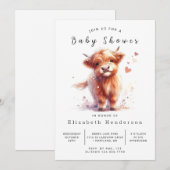Invitation Baby shower de vache à grange unique modifiable (Devant / Derrière)