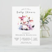 Invitation Baby shower de vache chic Boho Whimsical (Debout devant)