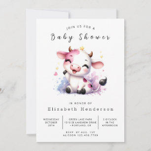 Invitation Baby shower de vache chic Boho Whimsical