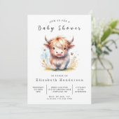 Invitation Baby shower de vache classique moderne numérique (Debout devant)