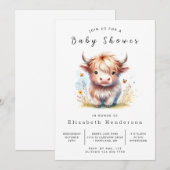 Invitation Baby shower de vache classique moderne numérique (Devant / Derrière)