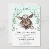 Invitation Baby shower de Vache de ferme Eucalyptus (Devant)