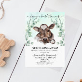 Invitation Baby shower de Vache de ferme Eucalyptus