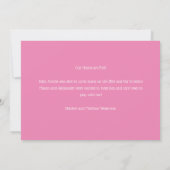 Invitation Baby shower de vache rose (Dos)