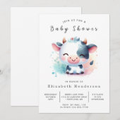 Invitation Baby shower de vache rustique enchanté (Devant / Derrière)