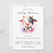 Invitation Baby shower de vache rustique moderne Boho (Devant)