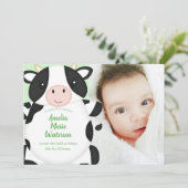 Invitation Baby shower de vache vert (Debout devant)