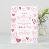 Invitation Baby shower de Valentines amoureuses (Debout devant)
