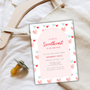 Invitation Baby shower de Valentines de l'Arc Pastel Sweethea