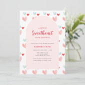 Invitation Baby shower de Valentines de l'Arc Pastel Sweethea (Debout devant)