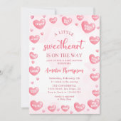 Invitation Baby shower de Valentines roses Petites Amies (Devant)