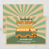 Invitation Baby shower de van d'été rétro (Devant / Derrière)