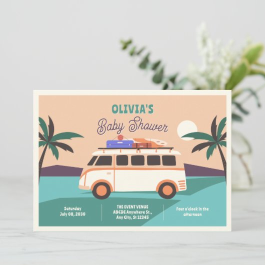 Invitation Baby shower de van Retro (Debout devant)