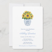 Invitation Baby shower De Vase Bleu Et Blanc Des Fleurs De So (Devant)