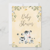 Invitation Baby shower de veau de vache Fleur sauvage jaune (Dos)