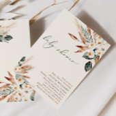Invitation Baby shower de végétation fleurie séchée de Bohême