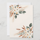 Invitation Baby shower de végétation fleurie séchée de Bohême (Dos)