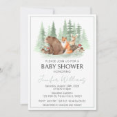Invitation baby shower de végétation forestière (Devant)