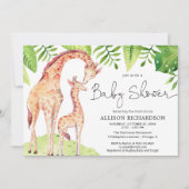 Invitation Baby shower de végétation safari bébé et maman gir (Devant)