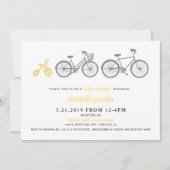 Invitation Baby shower de vélo jaune (Devant)