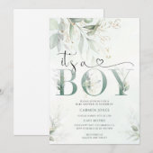 Invitation Baby Shower de Verdure (Devant / Derrière)