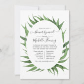 Invitation Baby shower de verdure aquarelle par courrier (Devant)