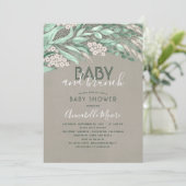 Invitation Baby shower de verdure botanique | Bébé et brunch (Debout devant)