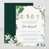 Invitation Baby shower de verdure botanique luxuri (Devant / Derrière)